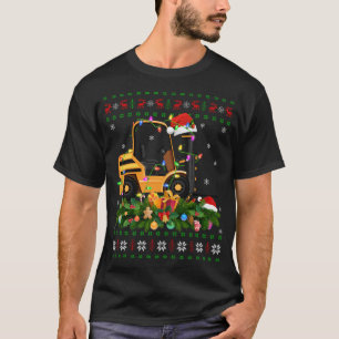 Camiseta Gracioso árbol de alumbrado navideño que levanta l