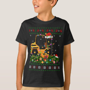 Camiseta Gracioso árbol de alumbrado navideño que levanta l