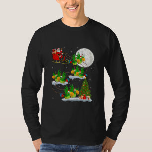 Camiseta Gracioso árbol de alumbrado navideño Santa Riding 