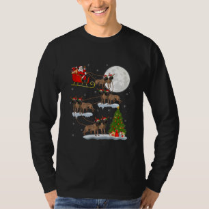 Camiseta Gracioso árbol de alumbrado navideño Santa Riding