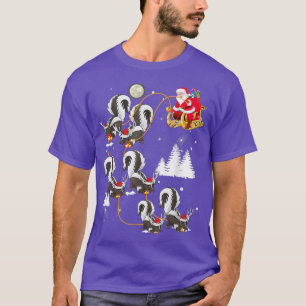 Camiseta Gracioso árbol de alumbrado navideño Santa Riding 