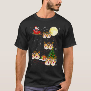 Camiseta Gracioso árbol de alumbrado navideño Santa Riding 