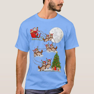 Camiseta Gracioso árbol de alumbrado navideño Santa Riding 