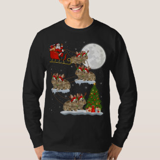 Camiseta Gracioso árbol de alumbrado navideño Santa Riding
