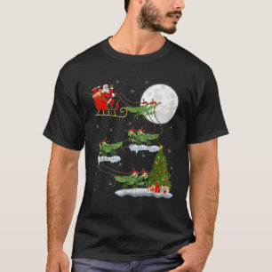 Camiseta Gracioso árbol de alumbrado navideño Santa Riding
