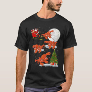 Camiseta Gracioso árbol de alumbrado navideño Santa Riding