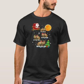 Camiseta Gracioso árbol de alumbrado navideño Santa Riding 