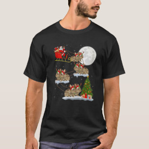 Camiseta Gracioso árbol de alumbrado navideño Santa Riding 