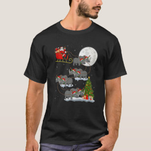 Camiseta Gracioso árbol de alumbrado navideño Santa Riding