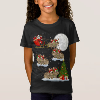 Camiseta Gracioso árbol de alumbrado navideño Santa Riding