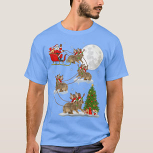 Camiseta Gracioso árbol de luz navideño de Santa Riding Rab
