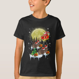 Camiseta Gracioso árbol de luz navideño de Santa Riding Rab