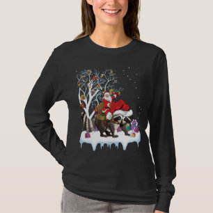 Camiseta Gracioso árbol de luz navideño de Santa Riding Rac