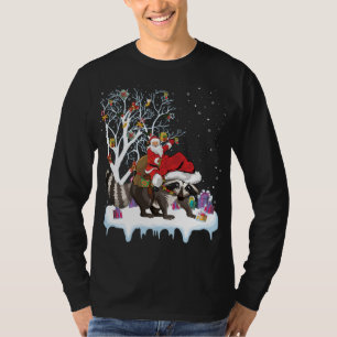 Camiseta Gracioso árbol de luz navideño de Santa Riding Rac