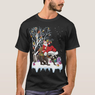 Camiseta Gracioso árbol de luz navideño de Santa Riding Rac