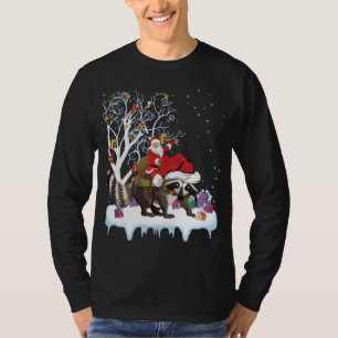 Camiseta Gracioso árbol de luz navideño de Santa Riding Rac