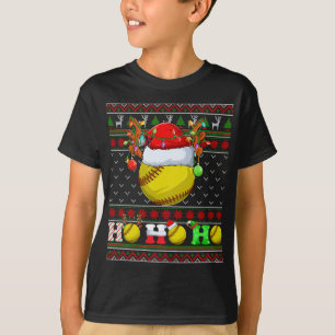 Camiseta Gracioso árbol de navidad de bola de softball ilum