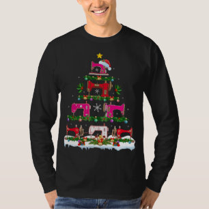 Camiseta Gracioso árbol de Navidad de la máquina de coser X