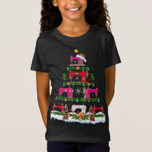 Camiseta Gracioso árbol de Navidad de la máquina de coser X