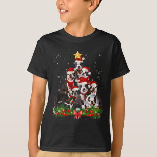 Camiseta Gracioso árbol de navidad de perro de Boston Terri