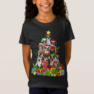 Camiseta Gracioso árbol de navidad de perro de Boston Terri