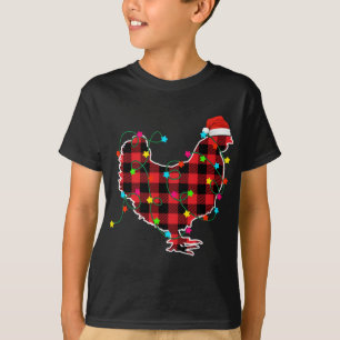 Camiseta Gracioso Árbol de Navidad Pollo Animal de Navidad