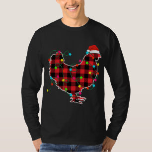 Camiseta Gracioso Árbol de Navidad Pollo Animal de Navidad