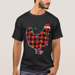 Camiseta Gracioso Árbol de Navidad Pollo Animal de Navidad