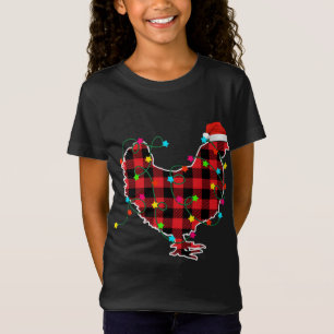 Camiseta Gracioso Árbol de Navidad Pollo Animal de Navidad 