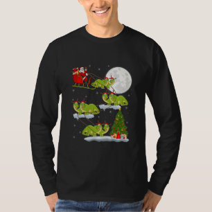 Camiseta Gracioso árbol de Navidad Santa Riding Brontosaur