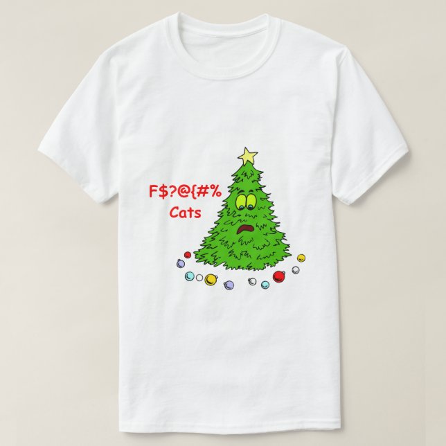 Camiseta Gracioso árbol de Navidad sombreros malos (Diseño del anverso)