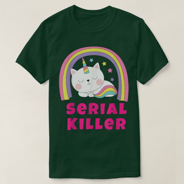 Camiseta Gracioso arco iris retro sarcástico, unicornio mat (Diseño del anverso)