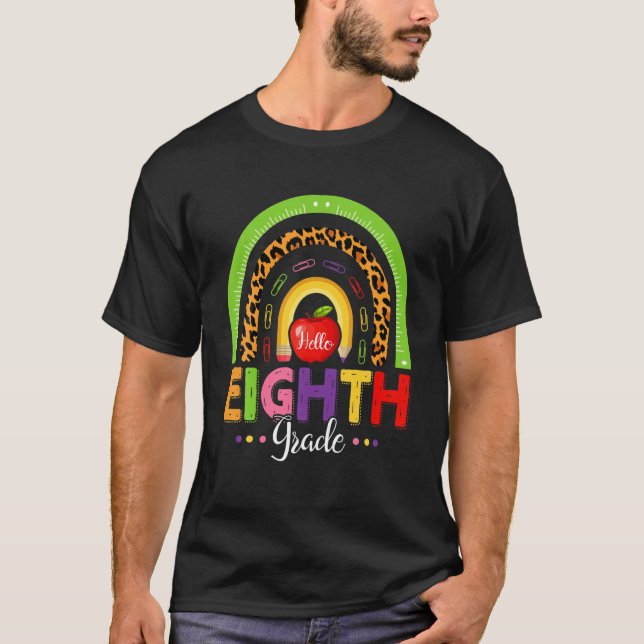 Camiseta Gracioso Arcoiris De 8 Grados De Leopardo Hola De  (Anverso)