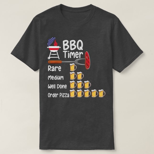Camiseta Gracioso arte BBQ Timer Grilling barbacoa  (Diseño del anverso)