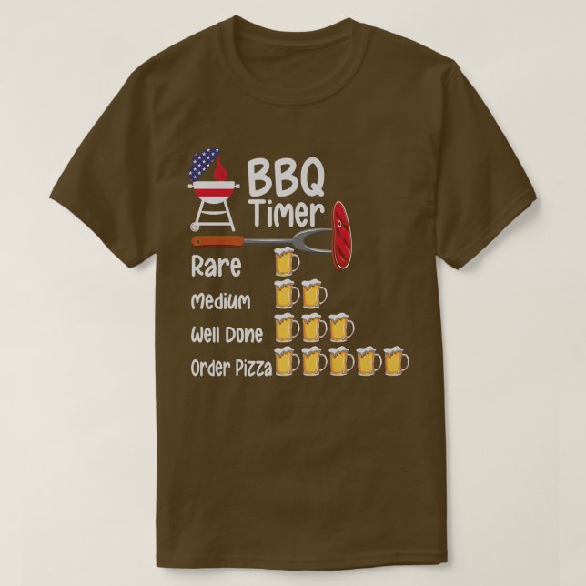 Camiseta Gracioso arte BBQ Timer Grilling barbacoa  (Diseño del anverso)