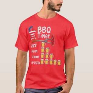 Camiseta Gracioso arte BBQ Timer Grilling barbacoa de parri