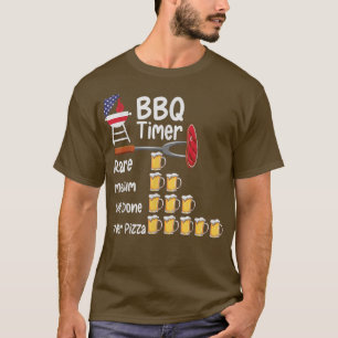 Camiseta Gracioso arte BBQ Timer Grilling barbacoa parrilla