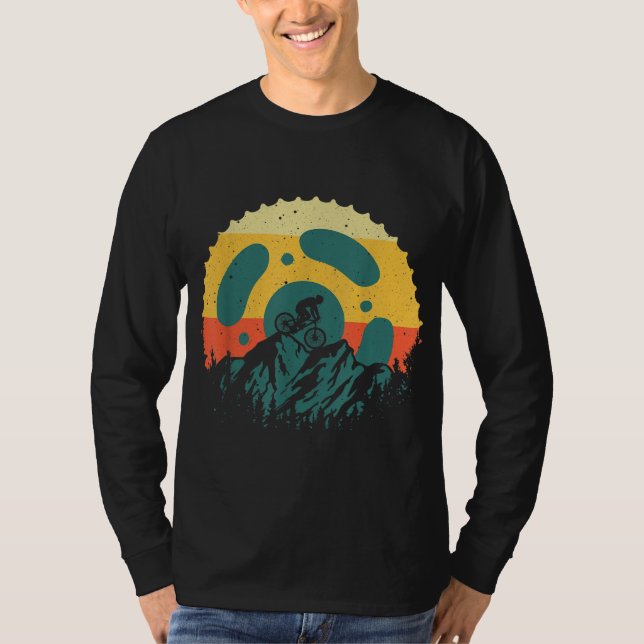 Camiseta Gracioso Arte De Bicicleta De Montaña Para Hombres (Anverso)