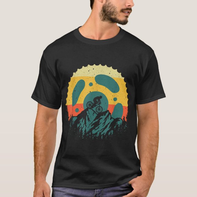 Camiseta Gracioso Arte De Bicicleta De Montaña Para Hombres (Anverso)