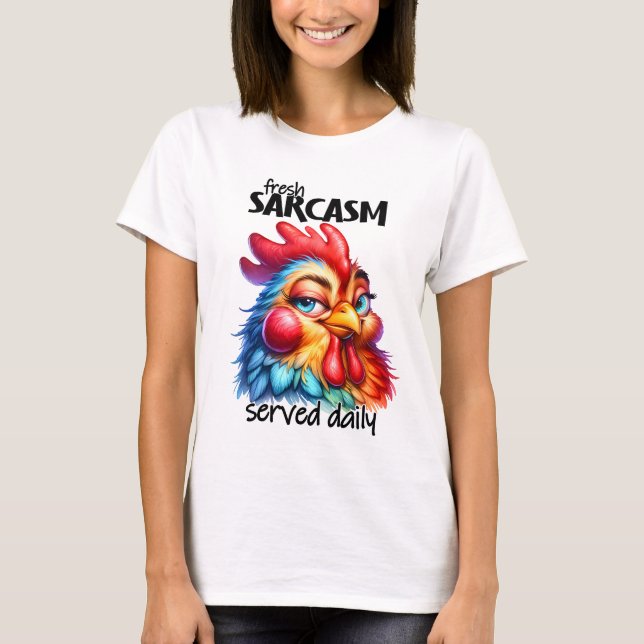 Camiseta Gracioso arte de palabras de gallo de sarcasmo (Anverso)