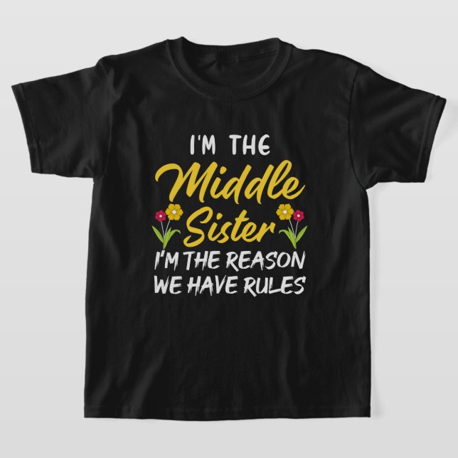 Camiseta Gracioso arte de palabras de la hermana de Middle (Distribución)
