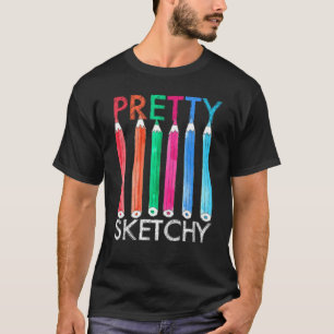 Camiseta Gracioso Arte Esbozo De Bonito Para Hombres Artíst