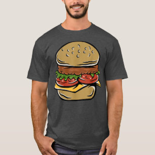 Camiseta Gracioso Arte Hamburgués Para Niños Hombres Mujere