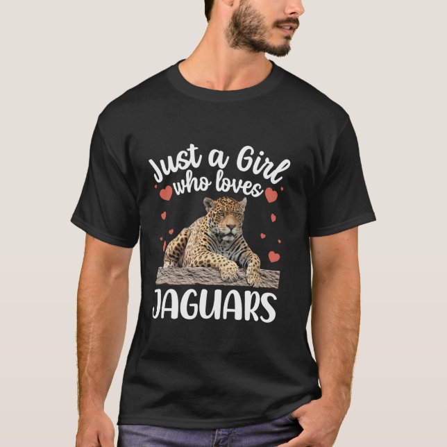 Camiseta Gracioso Arte Jaguar Para Chicas Mujeres Niños Gat (Anverso)