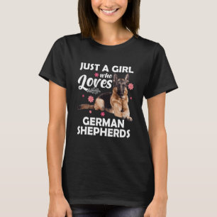 Camiseta Gracioso Arte Pastor Alemán Para Chicas Mujeres Ni
