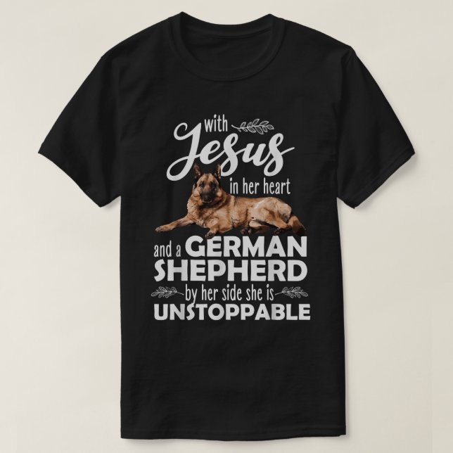 Camiseta Gracioso Arte Pastor Alemán Para Mujeres Chicas Ni (Diseño del anverso)