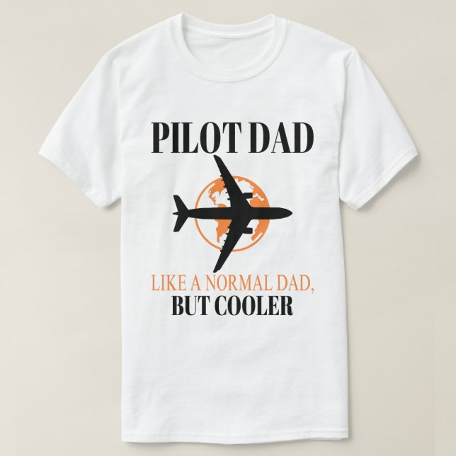Camiseta Gracioso Arte Piloto Para El Avión Piloto De Papá (Diseño del anverso)
