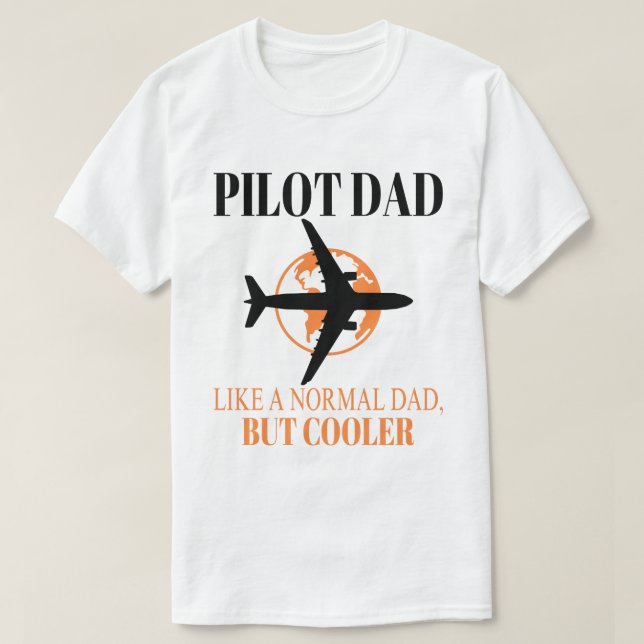Camiseta Gracioso Arte Piloto Para El Avión Piloto De Papá (Diseño del anverso)