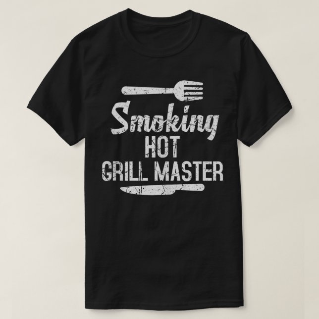 Camiseta Gracioso asador Fumador parrillada caliente Maestr (Diseño del anverso)