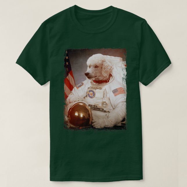 Camiseta Gracioso Astronauta de Poodle en misión espacial l (Diseño del anverso)